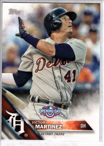 Baseball trading card featuring Victor Martinez of the Detroit Tigers from 2016 Topps Opening Day