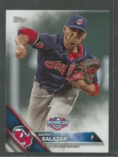 2016 Topps Opening Day Danny Salazar baseball card with original gloss featuring Indians