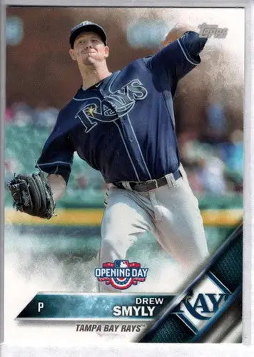 Drew Smyly baseball card from 2016 Topps Opening Day featuring Rays, sports cards collectible