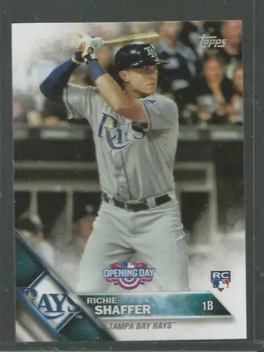 2016 Topps Opening Day Richie Shaffer rookie baseball card with original gloss