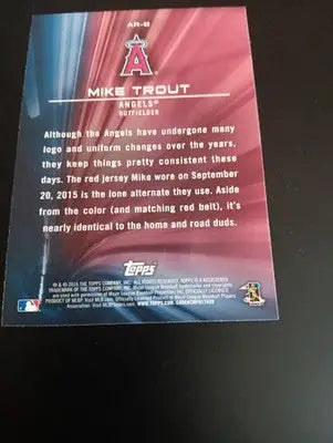 2016 Topps Opening Day - Alternate Reality Mike Trout #AR-8. CA Angels. NRMT+