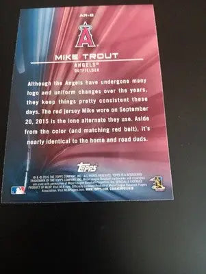 2016 Topps Opening Day - Alternate Reality Mike Trout #AR-8. CA Angels. NRMT+