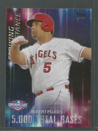 Original gloss of Albert Pujols baseball card from 2016 Topps Opening Day Simply Sandoval series