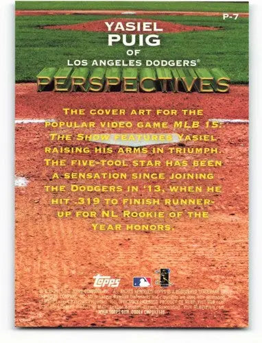 2016 Topps Perspectives #P-7 Yasiel Puig NM-MT Dodgers ID:81526 - Baseball Card Single