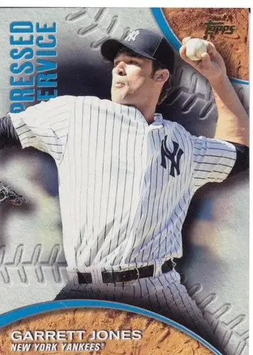 Baseball trading card featuring Garrett Jones of the New York Yankees, 2016 Topps Pressed Into Service PIS-8 NM-MT