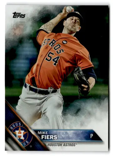 Original gloss 2016 Topps Rainbow Foil Mike Fiers baseball card featuring Astros ID 23268
