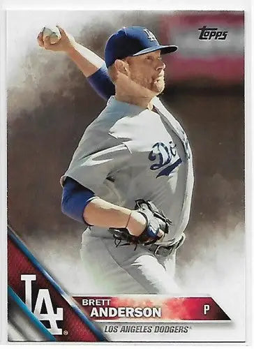 Original gloss Brett Anderson baseball card from 2016 Topps Series 2 #496A