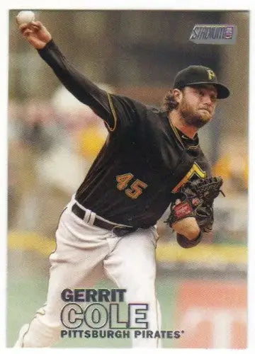 Original gloss baseball card of Gerrit Cole from Topps Stadium Club 2016 Pirates