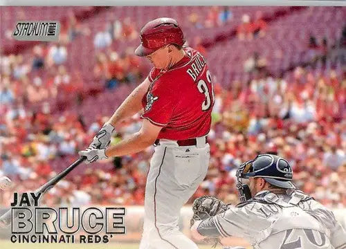 Original gloss Jay Bruce baseball card from Topps Stadium Club 2016 Reds ID 18631