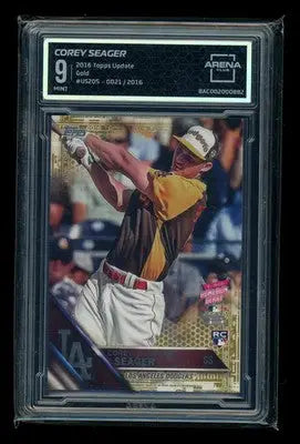 2016 Topps Update Corey Seager #US205 Gold 0021/2016 RC Baseball Arena Club 9