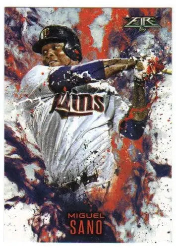 Topps Update Miguel Sano baseball card with original gloss from 2016 Topps Update Fire series