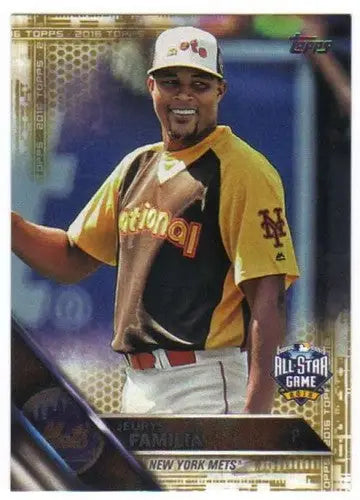 Baseball card featuring Jeurys Familia from 2016 Topps Update Gold series