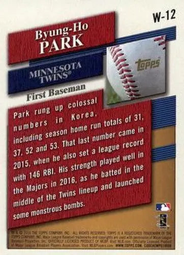 Byung-Ho Park baseball card from 2016 Topps Update Retail Exclusive series