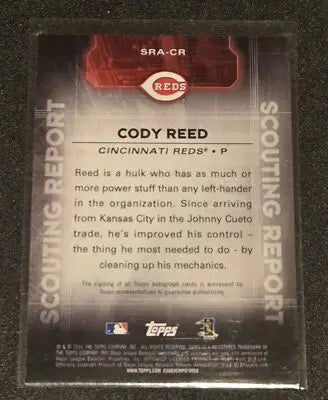 2016 Topps Update #SRA-CR Cody Reed Scouting Report Autographs - Baseball Card Single
