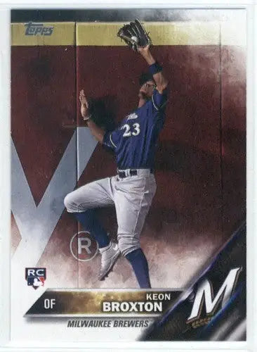 Original gloss 2016 Topps Update US108 Keon Broxton rookie baseball card