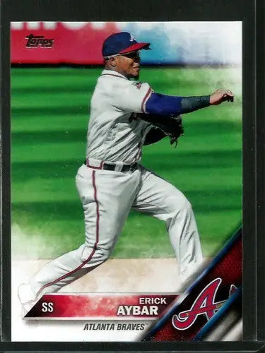 2016 Topps Update US11 Erick Aybar baseball card with original gloss from Braves ID 4457