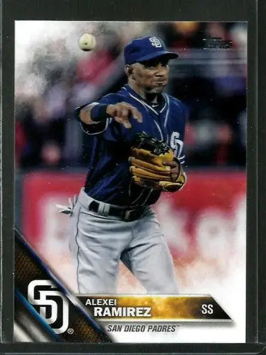 2016 Topps Update US16 Alexei Ramirez baseball card with original gloss Padres ID 4459