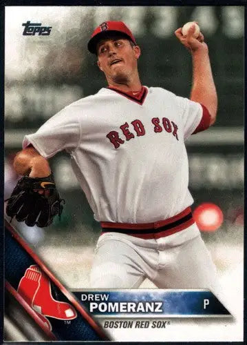 2016 Topps Update US162 Drew Pomeranz baseball card featuring Red Sox ID 4502