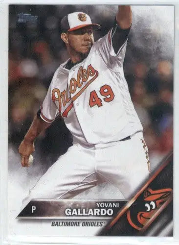 Original gloss of US184 Yovani Gallardo baseball card from 2016 Topps Update collection