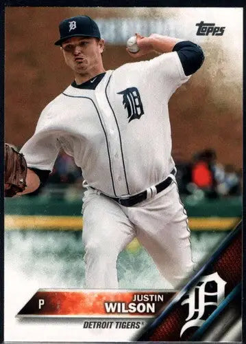 Baseball card featuring Justin Wilson from 2016 Topps Update with original gloss