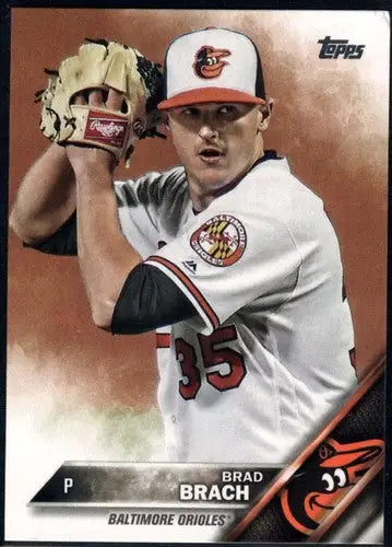 Original gloss 2016 Topps Update US197 Brad Brach baseball card Orioles ID 4513