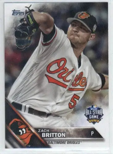 Original gloss 2016 Topps Update US222 Zach Britton Orioles baseball card