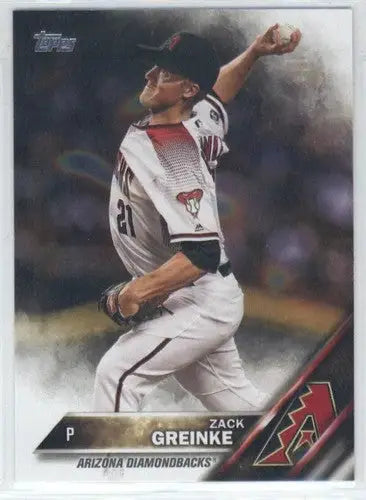 Original gloss US230 Zack Greinke baseball card from 2016 Topps Update collection