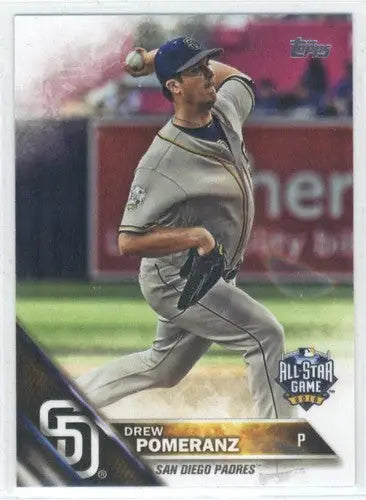 Baseball card of Drew Pomeranz from Topps Update with original gloss and AS ID 4527