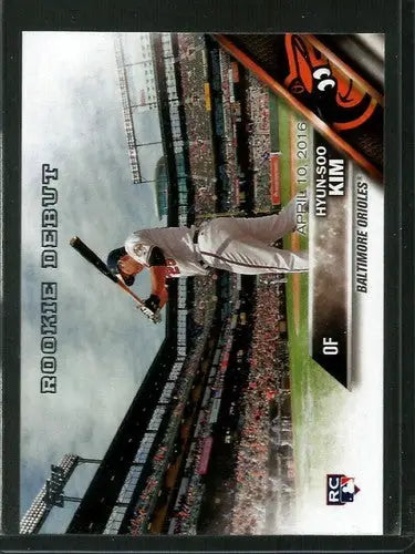 2016 Topps Update US25 Hyun-Soo Kim rookie baseball card with original gloss