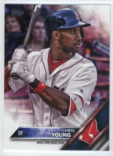 Baseball trading card of Chris Young of the Boston Red Sox from Topps Update series