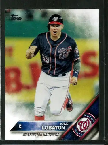 Original gloss 2016 Topps Update US26 Jose Lobaton Nationals baseball card