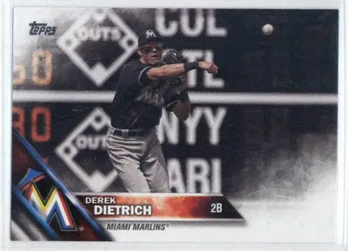 2016 Topps Update US277 Derek Dietrich Marlins baseball card NM-MT