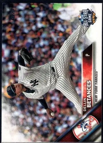 2016 Topps Update US291 Dellin Betances baseball card with original gloss Yankees NM-MT