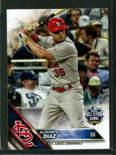 Aledmys Diaz baseball card from 2016 Topps Update with original gloss’ featuring Cardinals