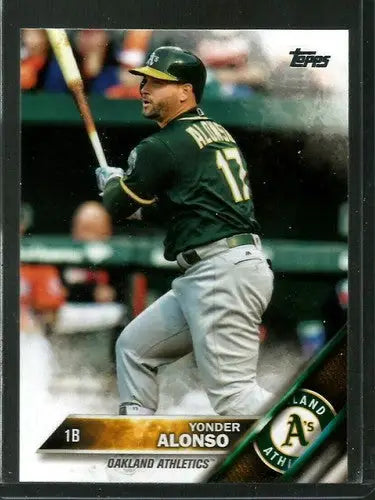 Yonder Alonso baseball card from 2016 Topps Update featuring original gloss Athletics