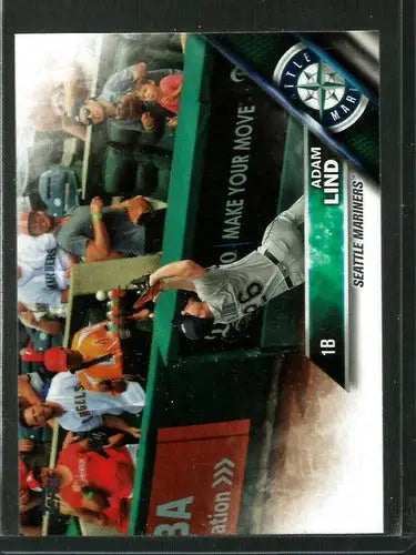 Original gloss 2016 Topps Update US94 Adam Lind Mariners baseball card