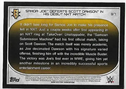 2016 Topps WWE Road to Wrestlemania Bronze Parallel #97 Samoa Joe NM-MT ID:6291