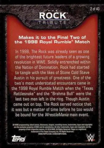 2016 Topps WWE Road to Wrestlemania The Rock Tribute #2 Makes it to the ID:6284 - Wrestling Card Single