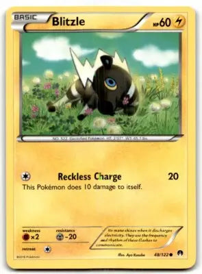 Image of 2016 XY BREAKPOINT Blitzle Basic Common Pokémon card, text-align center