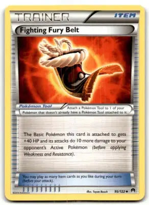 Fighting Fury Belt Pokémon card from 2016 XY BREAKpoint set featuring Fighting Fury design