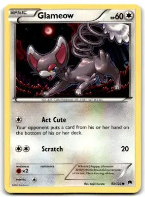 Glameow Pokémon card 2016 XY BREAKpoint Basic Common with text-align center