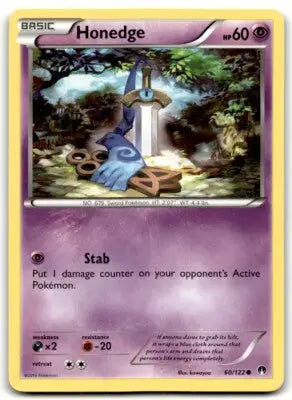 2016 XY BREAKpoint Honedge Basic Common Pokémon Card for Collectors