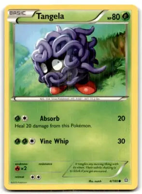Image of Generations Tangela Basic Pokémon card showing a Basic Common Tangela card