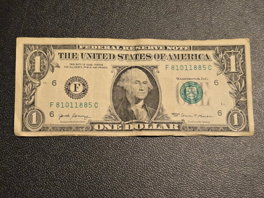 2017 $1 One Dollar Bill Federal Reserve Note Atlanta F Carranza Mnuchin - Coins & Currency