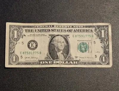 2017 $1 One Dollar Bill Federal Reserve Note Richmond E - Circulated - Coins & Currency