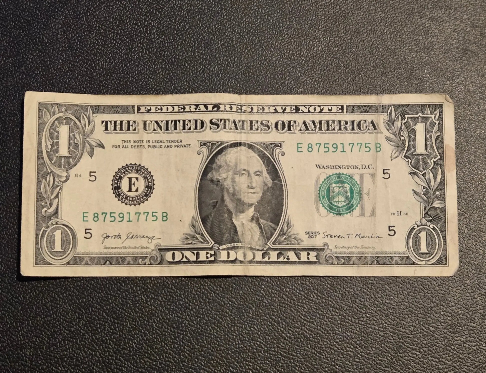 2017 $1 One Dollar Bill Federal Reserve Note Richmond E - Circulated - Coins & Currency