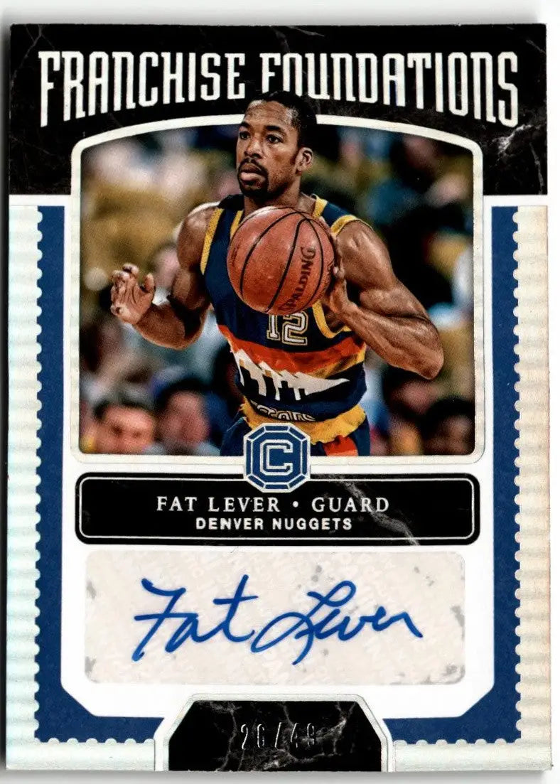 2017-18 Cornerstones Fat Lever Franchise Foundations Signatures Silver #/49 - Basketball Card Single