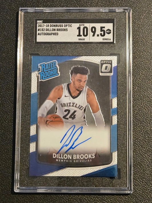 2017-18 Donruss Optic #152 Dillon Brooks Rated Rookies Signatures SGC 9.5 - Basketball Card Single