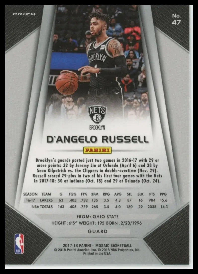 2017-18 Panini Prizm Mosaic - D’Angelo Russell #47 Red