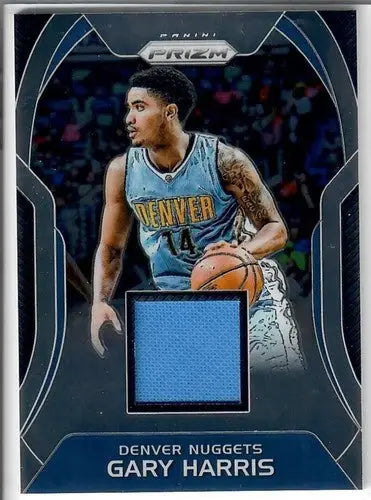 Gary Harris Denver Nuggets Panini Prizm Sensational basketball card with light blue jersey patch